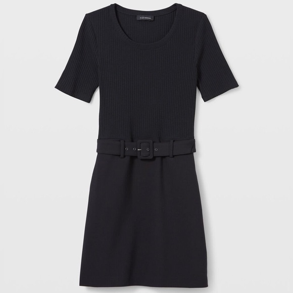 Club Monaco Ribbed Belted Dress - Picture 1 of 3